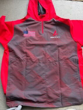 Men’s Red Hooded  Top
